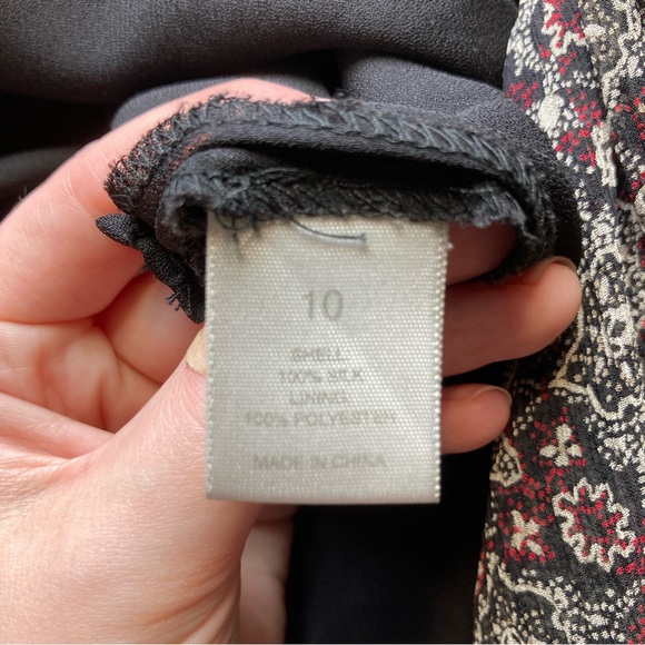 City DKNY 100% silk red and black floral mermaid maxi skirt size 10 - Picture 8 of 10